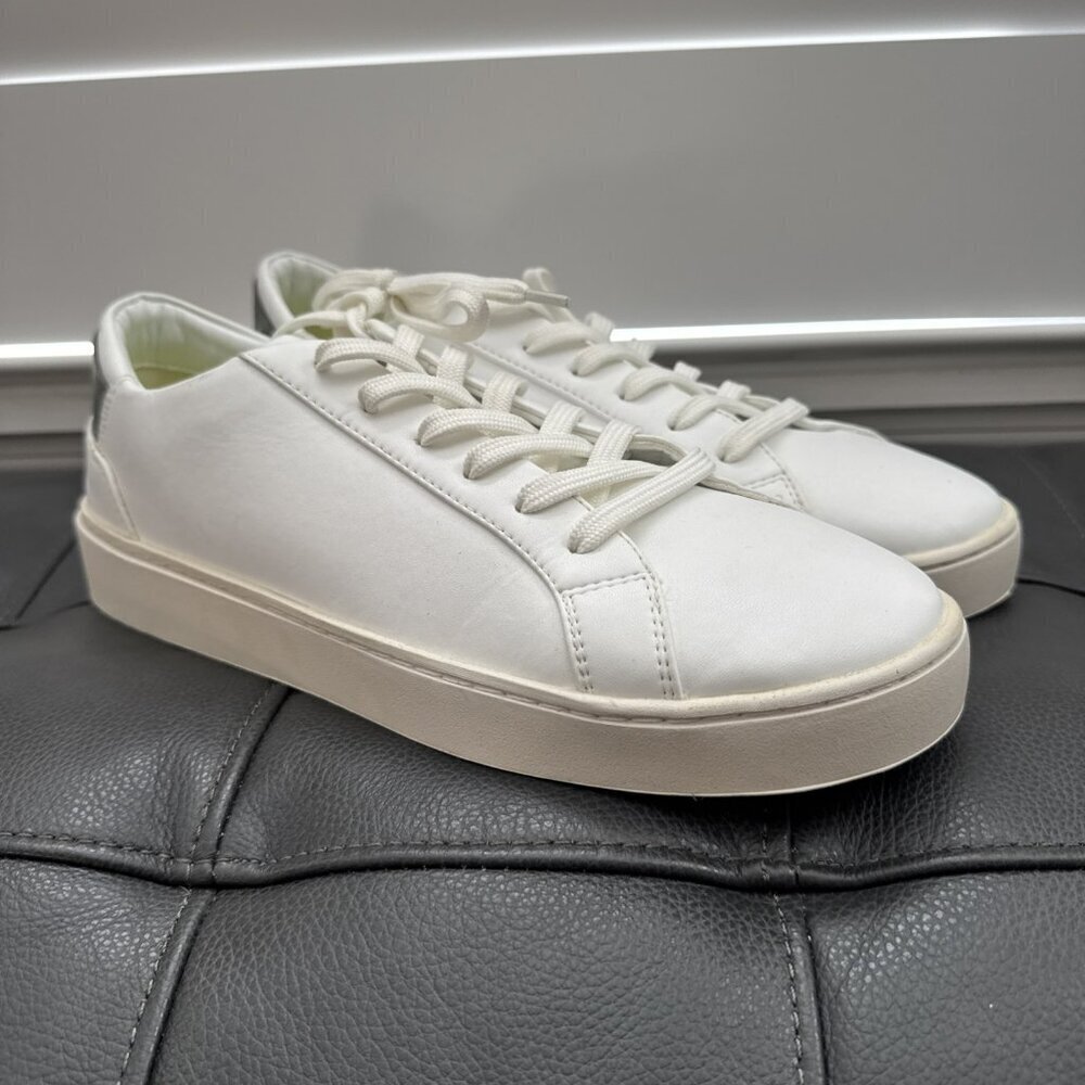 Thousand Fell Lace Up Vegan Leather Sneakers, Men’s Size 10 (White/Green)